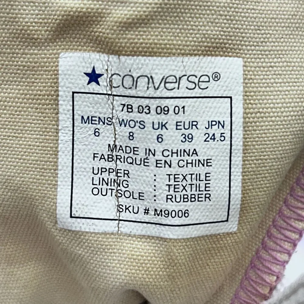 Converse Chuck Taylor All Star Hi Pink Canvas High Top Sneakers M6 / W8 Beaded